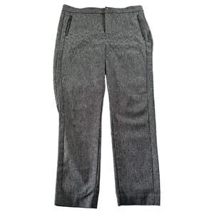 Chico's Dress Pants Women 0 US Size 8R Speckled Gray Woven Cropped Rayon Blend